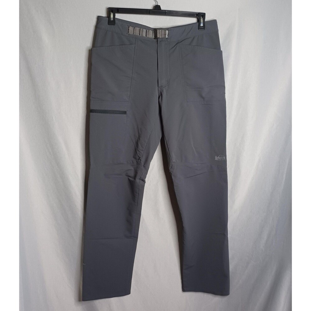 REI Co-op Pants Mens 36x34 Gray Nylon Hiking Trail Stretch Zip Pocket Outdoor